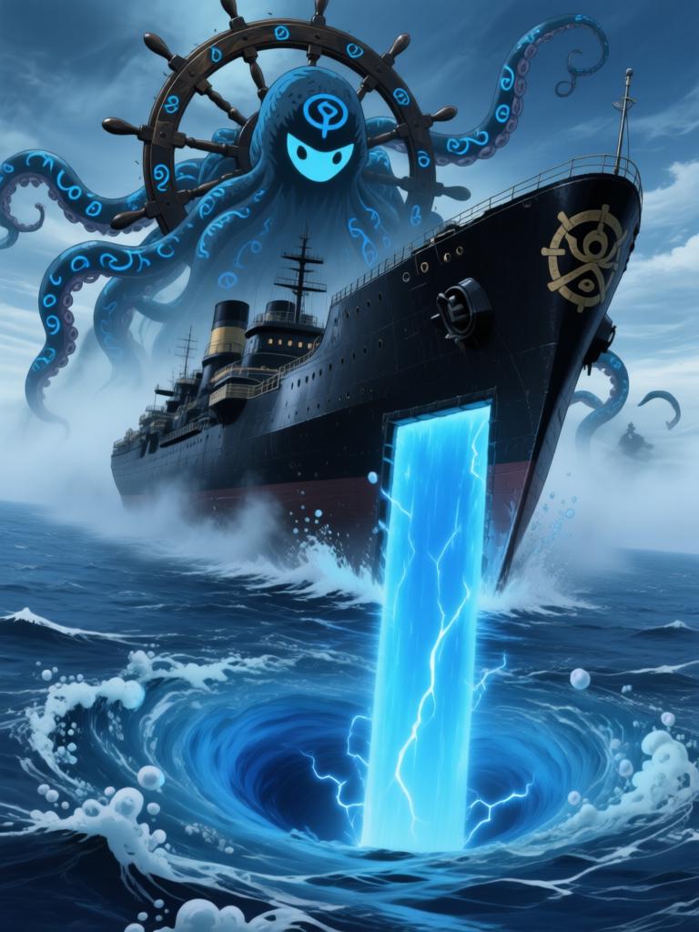 第17章:刀尖与影子：终焉前的搏斗
时间凝固，舵影扯向路飞，娜美与罗宾为了草帽与他的生命拼尽全力。面具人举刀欲献祭，幽蓝符文与甲板上的空气撕裂。就在刀尖将落下时，一个意想不到的影子掠过，打断了瞬间，也将战局推向更深的未知。 - 图片16