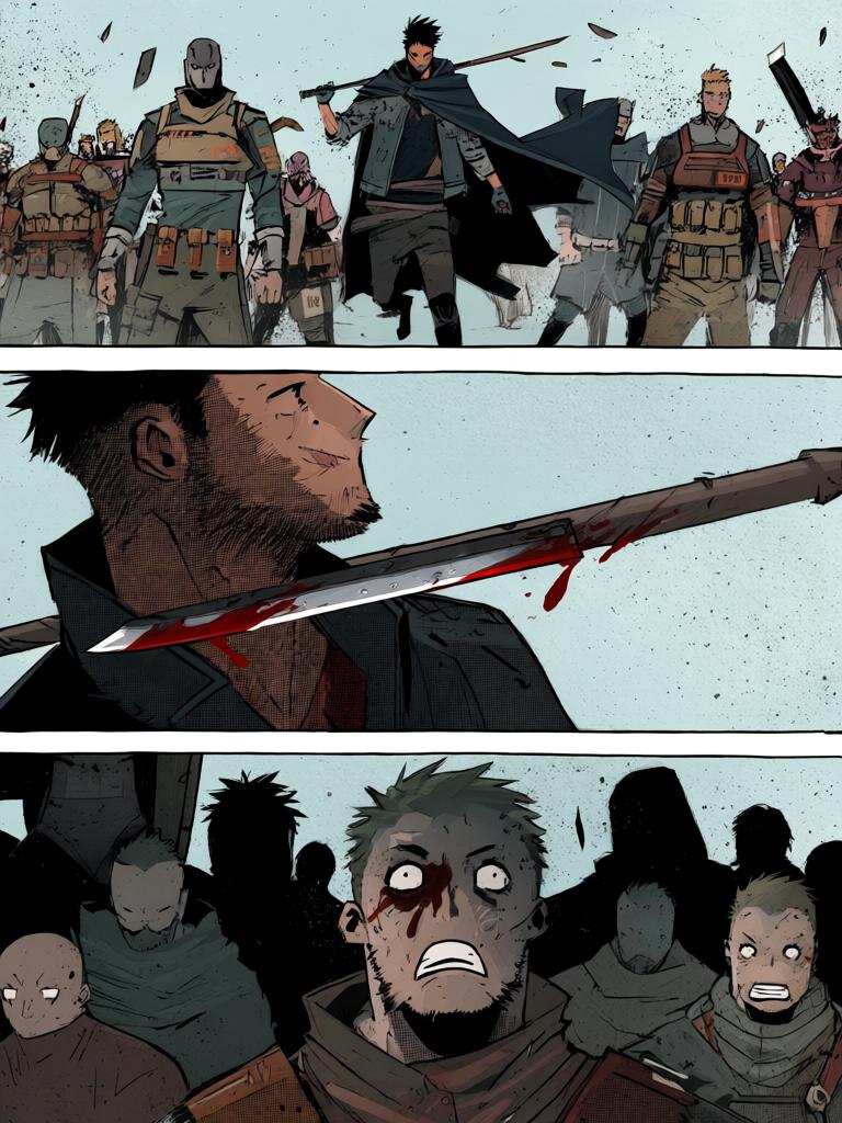 第1章:圣与荆棘
队伍在废土上艰难行进，丧尸围近却突然退去，随后一株地级变异藤蔓冲出吞噬幸存者。临时的天级救援传言引发欢呼，陆隐在混乱中以铁棍压制欺凌者，得到一名艳丽女子提醒：张桐等人在密谋对付他。 - 图片14