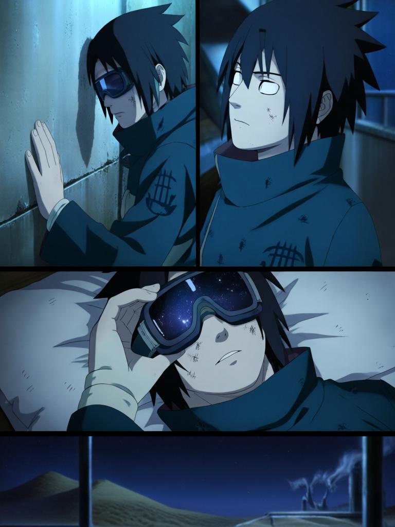 第2章:沙漠之眼：转生的代价
日向镜被村里发配到边境哨所，临行前与同族少女铃道别。边境枯燥巡逻中，他孤身取出独眼蝮蛇保管的基因液，赌上一切启动转生眼计划并经历剧烈的身体重组与疼痛。苏醒后他发现眼瞳已有异变，但进入适应期导致眼睛不能使用，他在被监视的哨所里暗自决心靠其他感知活下去。 - 图片14