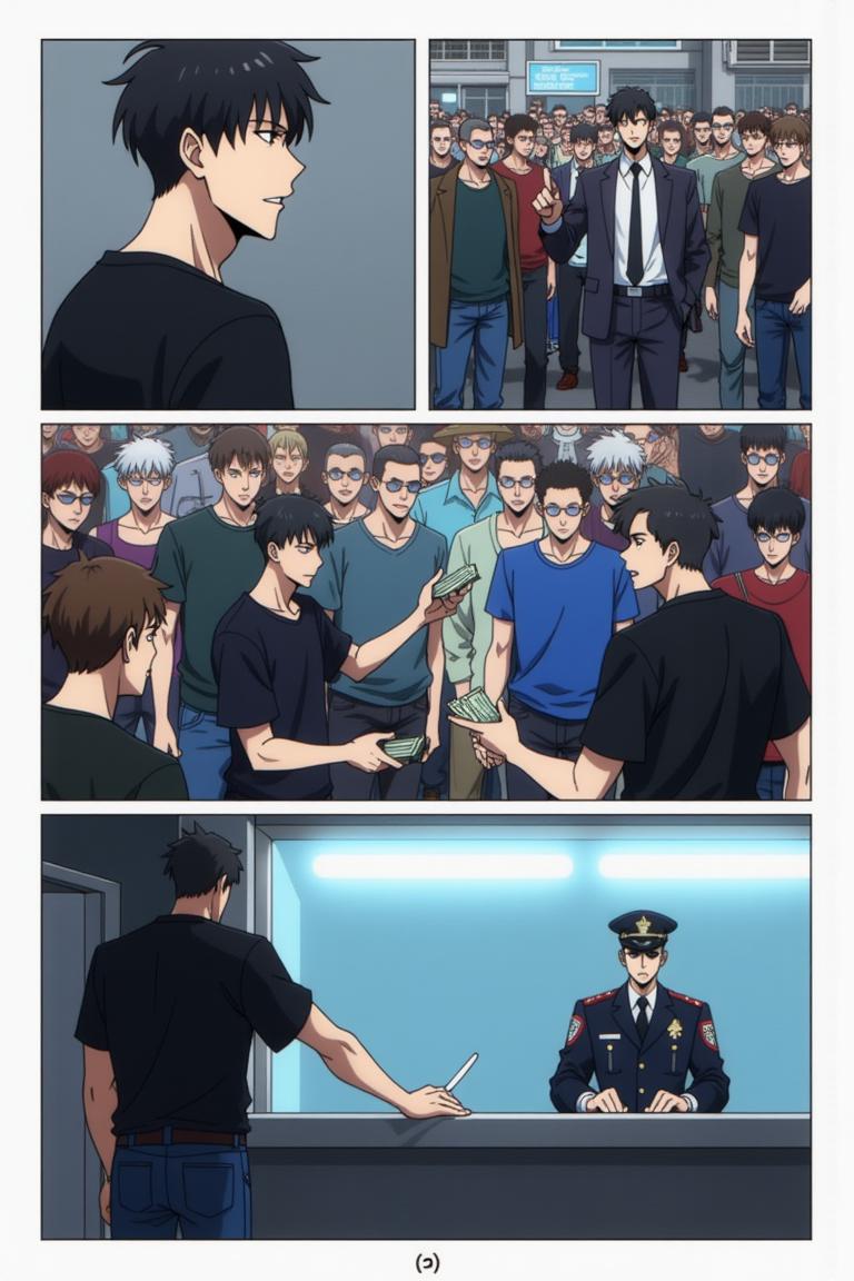 第10章:Aftermath at the Station
Wang Yan arrives at the police station to find Zhang Zonghe roaring at everyone; with two swift kicks Wang forces Zhang to fall in line, then publicly apologizes and settles the dispute. Hungry, they eat noodles while Wang urges Zhang to straighten out; Zhang boasts about rich women and a new plan to get money. Wang calls Tie Kui — at An Xin's milk-tea shop Tie Kui fusses over her while An Xin reveals the 30,000 wasn't from pawning, leaving the friends tense and unsure where Zhang's money came from. - 图片4