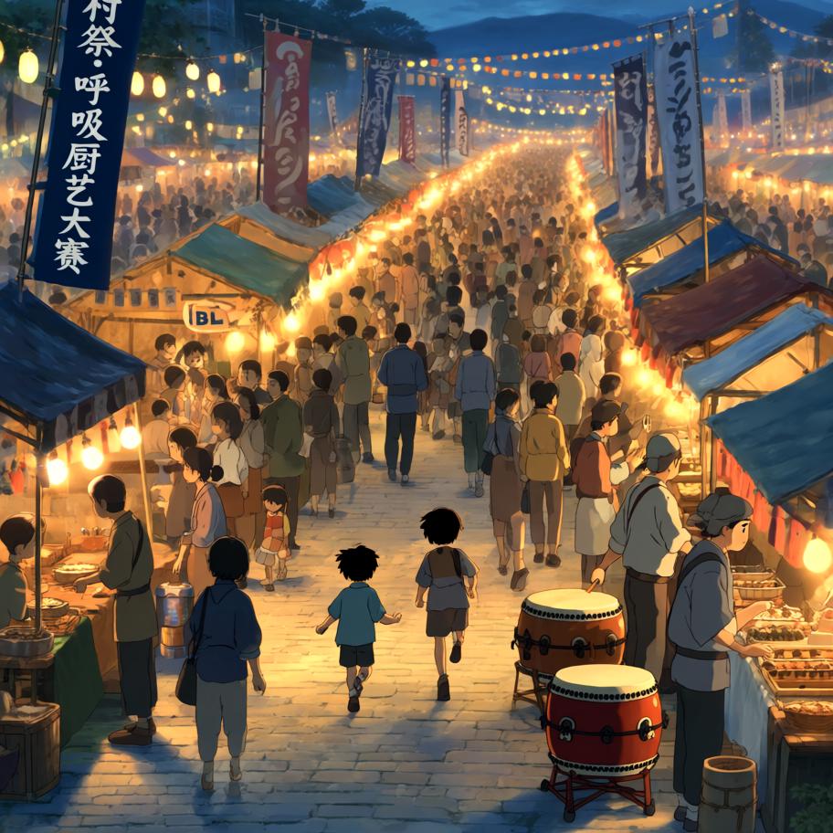 在村祭的临时料理大赛上，炭治郎决定把“呼吸法”用在烹饪上，目标是做出完美的煎饼以博得大家欢心。过程中冲突来自他把战斗式的呼吸误用到厨房，引发火焰失控与观众笑声。情绪从平静训练→紧张失控→高能拯救与意外好评，最后以悬念收尾：有人在远处吹响了号角，暗示新的竞争者到来。 - 图片4