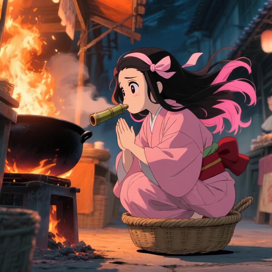 在村祭的临时料理大赛上，炭治郎决定把“呼吸法”用在烹饪上，目标是做出完美的煎饼以博得大家欢心。过程中冲突来自他把战斗式的呼吸误用到厨房，引发火焰失控与观众笑声。情绪从平静训练→紧张失控→高能拯救与意外好评，最后以悬念收尾：有人在远处吹响了号角，暗示新的竞争者到来。 - 图片12