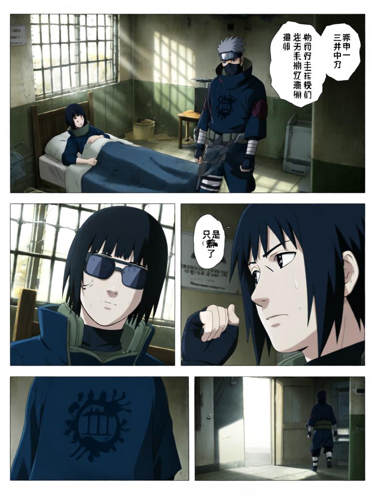 第2章:沙漠之眼：转生的代价
日向镜被村里发配到边境哨所，临行前与同族少女铃道别。边境枯燥巡逻中，他孤身取出独眼蝮蛇保管的基因液，赌上一切启动转生眼计划并经历剧烈的身体重组与疼痛。苏醒后他发现眼瞳已有异变，但进入适应期导致眼睛不能使用，他在被监视的哨所里暗自决心靠其他感知活下去。 - 图片11