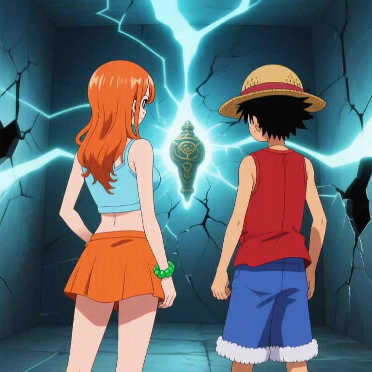 Nami and Robin just touched a glowing artifact, and the chamber is vibrating with energy. I can feel the excitement and tension in the air. Here we go, another adventure awaits us! - 图片5