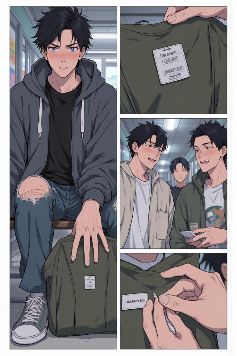 第4章:Dormroom Banter and the Unreachable Senior
After lunch, Shen Qiao politely turns down a flustered girl's flirtation, prompting playful envy from his new roommates. Over photos and teasing, the guys learn about two campus beauties — top-ranked Qin Yuwen and the legendary, aloof senior Su Baizhou — which stirs something thoughtful in Luo Ye. That evening in class, the freshman group receives military-training instructions and is unexpectedly pushed into volunteering for a temporary class monitor, leaving Luo Ye stunned. - 图片13