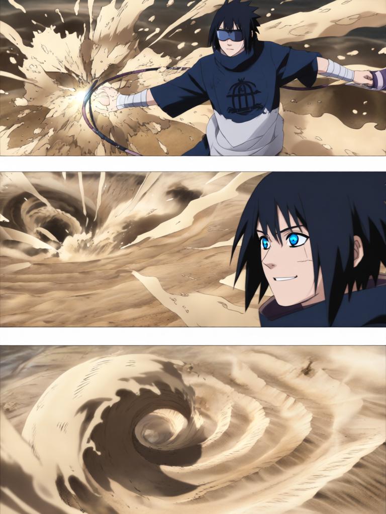 第3章:轮转如意·暗沙哨所的觉醒
傍晚，红豆与小田来访，透露了一个可能能调回村子的“特殊任务”。数日后，受伤归来的红豆揭露那是个陷阱，小田已战死；日向镜由此怀疑村方阴谋并暗生警惕。经历适应期后，日向镜觉醒转生眼与新术“轮转如意”，同时发现能力有范围与查克拉瓶颈，既振奋又清醒自省，决心以新实力求生并寻找真相。 - 图片14