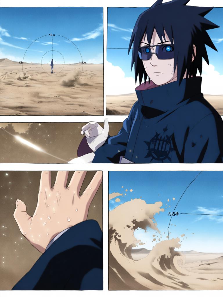 第3章:轮转如意·暗沙哨所的觉醒
傍晚，红豆与小田来访，透露了一个可能能调回村子的“特殊任务”。数日后，受伤归来的红豆揭露那是个陷阱，小田已战死；日向镜由此怀疑村方阴谋并暗生警惕。经历适应期后，日向镜觉醒转生眼与新术“轮转如意”，同时发现能力有范围与查克拉瓶颈，既振奋又清醒自省，决心以新实力求生并寻找真相。 - 图片15