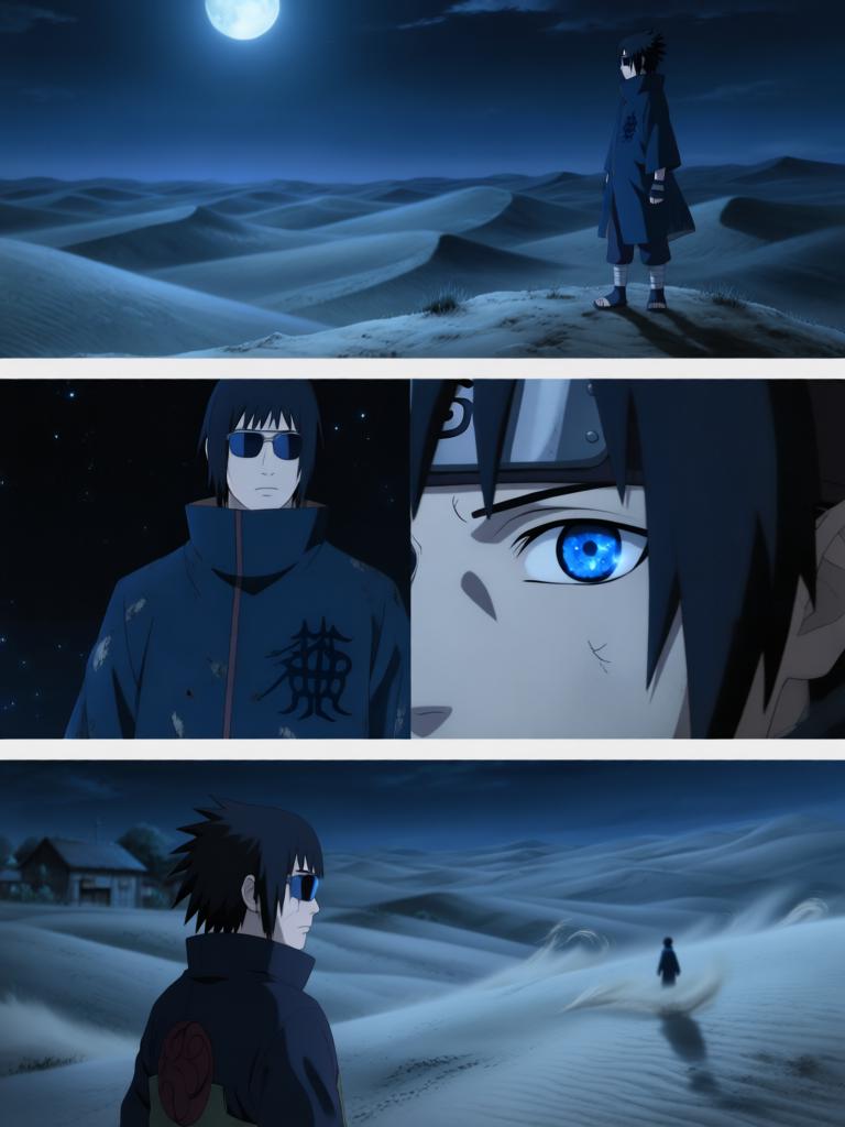 第3章:轮转如意·暗沙哨所的觉醒
傍晚，红豆与小田来访，透露了一个可能能调回村子的“特殊任务”。数日后，受伤归来的红豆揭露那是个陷阱，小田已战死；日向镜由此怀疑村方阴谋并暗生警惕。经历适应期后，日向镜觉醒转生眼与新术“轮转如意”，同时发现能力有范围与查克拉瓶颈，既振奋又清醒自省，决心以新实力求生并寻找真相。 - 图片19