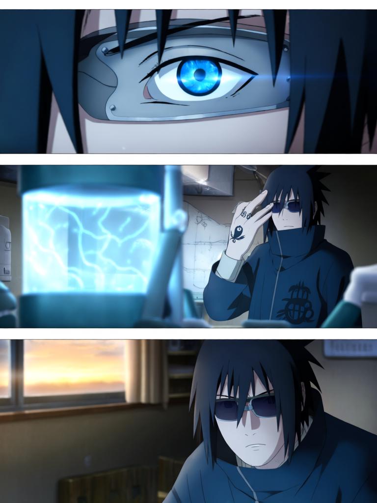 第3章:轮转如意·暗沙哨所的觉醒
傍晚，红豆与小田来访，透露了一个可能能调回村子的“特殊任务”。数日后，受伤归来的红豆揭露那是个陷阱，小田已战死；日向镜由此怀疑村方阴谋并暗生警惕。经历适应期后，日向镜觉醒转生眼与新术“轮转如意”，同时发现能力有范围与查克拉瓶颈，既振奋又清醒自省，决心以新实力求生并寻找真相。 - 图片4