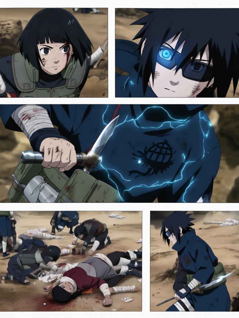 第3章:轮转如意·暗沙哨所的觉醒
傍晚，红豆与小田来访，透露了一个可能能调回村子的“特殊任务”。数日后，受伤归来的红豆揭露那是个陷阱，小田已战死；日向镜由此怀疑村方阴谋并暗生警惕。经历适应期后，日向镜觉醒转生眼与新术“轮转如意”，同时发现能力有范围与查克拉瓶颈，既振奋又清醒自省，决心以新实力求生并寻找真相。 - 图片6