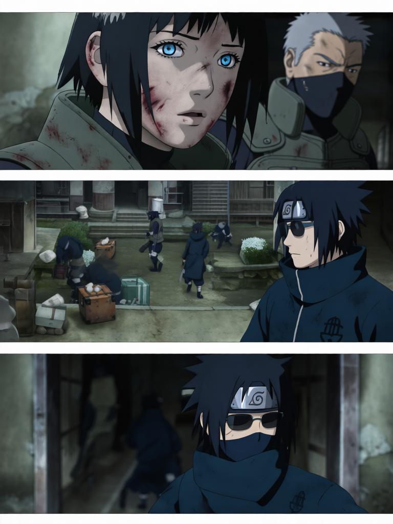 第3章:轮转如意·暗沙哨所的觉醒
傍晚，红豆与小田来访，透露了一个可能能调回村子的“特殊任务”。数日后，受伤归来的红豆揭露那是个陷阱，小田已战死；日向镜由此怀疑村方阴谋并暗生警惕。经历适应期后，日向镜觉醒转生眼与新术“轮转如意”，同时发现能力有范围与查克拉瓶颈，既振奋又清醒自省，决心以新实力求生并寻找真相。 - 图片8