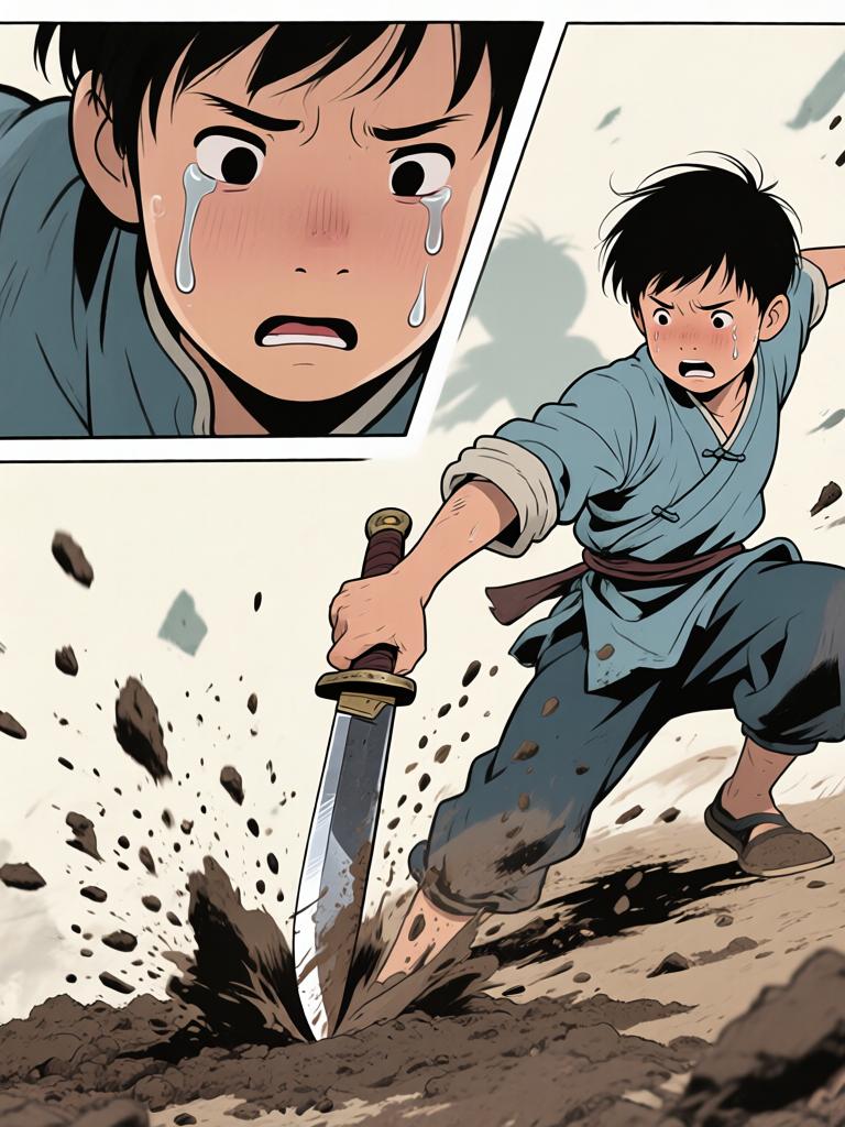 第6章:洞中的衣袖与夜叉的宴席
我在土里挖出当年丢失的新衣，背后冷笑催我继续翻掘。随着木屑与血迹暴露出一张被烫瞎的白眼人脸，灯笼一度熄暗又骤亮，黑影扑来，混乱中我咬下了温热的肉并昏厥。醒来在家中，爷身着白布与黑礼帽，端上煮肉与一根鲜红手指，告诉我吃下才能入门，从此我的命被钩进了不可名状的江湖。 - 图片4