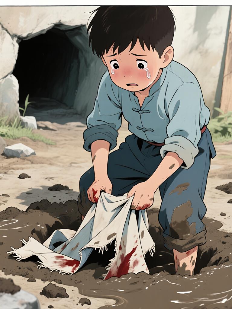 第6章:洞中的衣袖与夜叉的宴席
我在土里挖出当年丢失的新衣，背后冷笑催我继续翻掘。随着木屑与血迹暴露出一张被烫瞎的白眼人脸，灯笼一度熄暗又骤亮，黑影扑来，混乱中我咬下了温热的肉并昏厥。醒来在家中，爷身着白布与黑礼帽，端上煮肉与一根鲜红手指，告诉我吃下才能入门，从此我的命被钩进了不可名状的江湖。 - 图片2