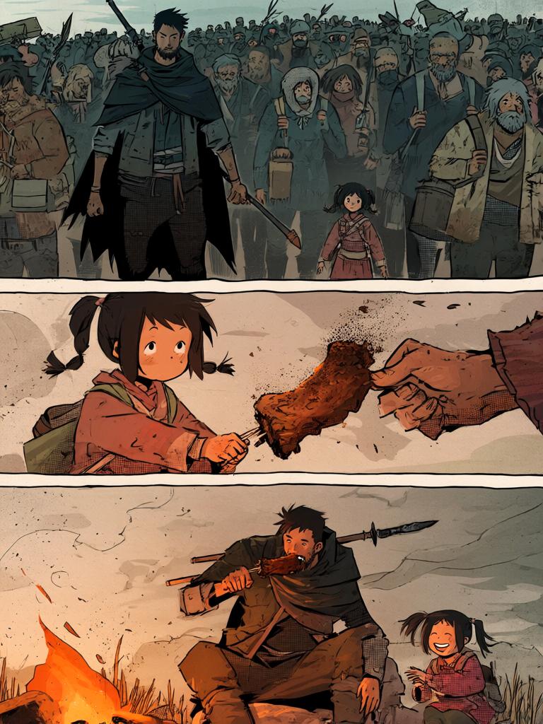 第0章:裂缝之下的守望者
灾变后的残破大地，数万幸存者结队而行，进化者守护队伍。陆隐以铁棍独自抵挡变异兽与黑夜的恐惧，短暂的安宁之后，他们继续向南方的聚集地金陵前进，传说中的七圣与各种进化者等级在远方召唤着幸存者的希望与危机。 - 图片13