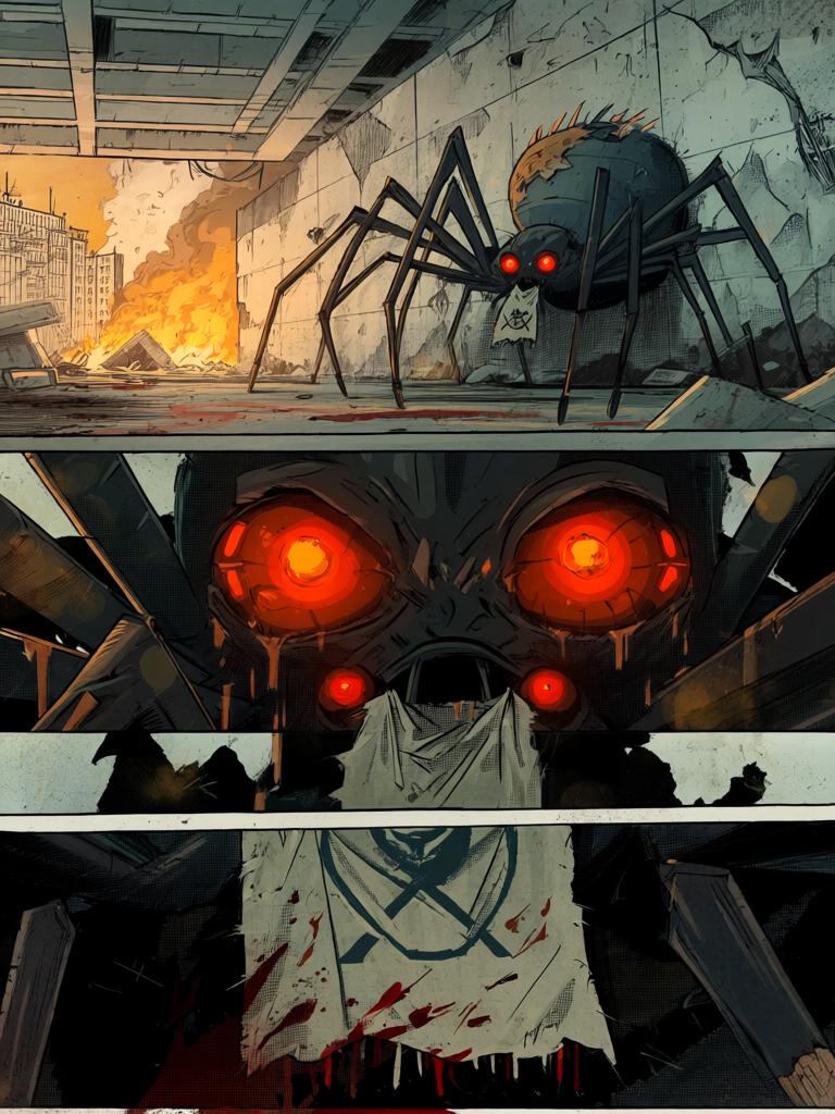 第19章:追丧入屋
陆隐在废弃大厦中与一只九百战力的巨型变异蜘蛛短兵相接，斩出康大丰的遗体后冷然离去。车队气氛骤变，陆隐下令严禁脱队，徐三与罗芸紧随其后。陆隐发现丧尸反常地朝危险处逃窜，心中生出怀疑——有人在操控或引诱这群丧尸前往那幢大厦。 - 图片2