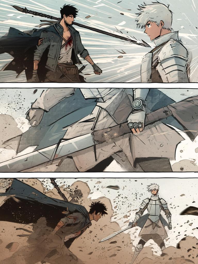 第6章:坠星与波动掌
一颗天外宇宙舱坠落，白甲短发青年亚斯塔出现并嘲讽陆隐。两人短暂交锋中陆隐迫使自己使用禁术“波动掌”，重创亚斯塔却付出手臂近乎废掉的代价。陆隐搜获亚斯塔的戒指战甲、个人终端与一枚从断指中掉落的晶片，为下一步行动获取关键线索。 - 图片8