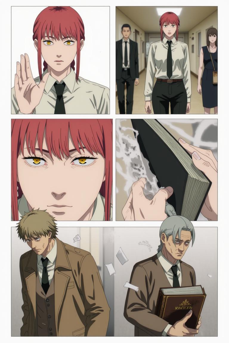 第2章:The Choice of Names
Sato fights a shadow that erases names and memories in a flickering apartment corridor. Makima arrives, using naming as a binding contract to restore identity; Aoyama counters with a ledger that would return names but bind people differently. Forced to choose between becoming a tool of order or a guardian bound to a book, Sato shatters the choice by tearing his name and scattering the pieces, prompting contracts to clash and a fragile, perilous redistribution of memory. - 图片10