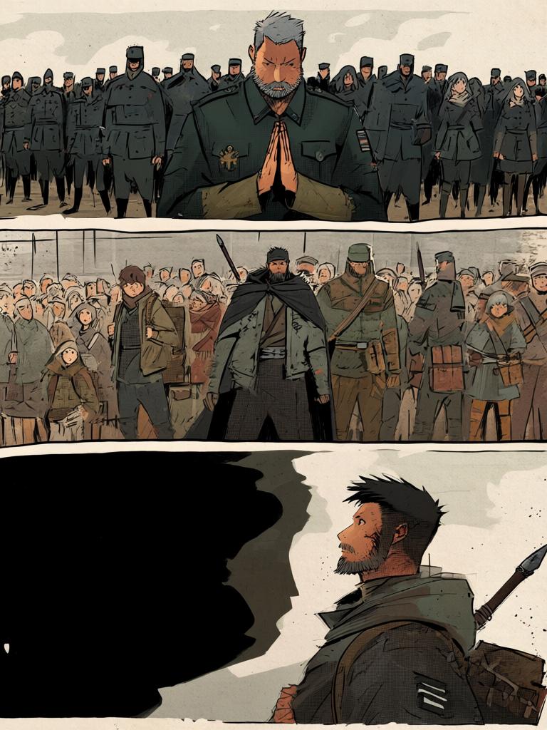 第4章:钟山之内 · 选择与暗流
钟山被掏空成为现代化的囚营与训练场，进化者在这里接受检查与征召。刑营万夫长冯宏以权威与利益吸引大部分进化者加入，少数人选择离开，陆隐在离队者中。钟山外喧嚣不止，新的格局与更大的风暴在远方静静酝酿。 - 图片12