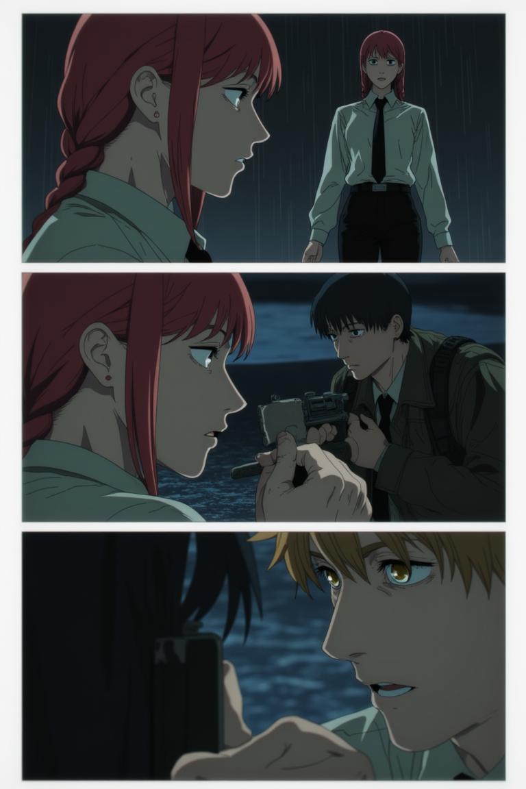 第1章:Names in the Rain
Makima and her team investigate an apartment block where people have been mysteriously forgotten. A young hunter, Sato, whose name was once taken, fights the shadow that erases memory while Makima seeks to reassert control by 'renaming' the world. An old rival or ally appears with a counterproposal—forcing a collision of contracts that will decide who claims the right to remember. - 图片15