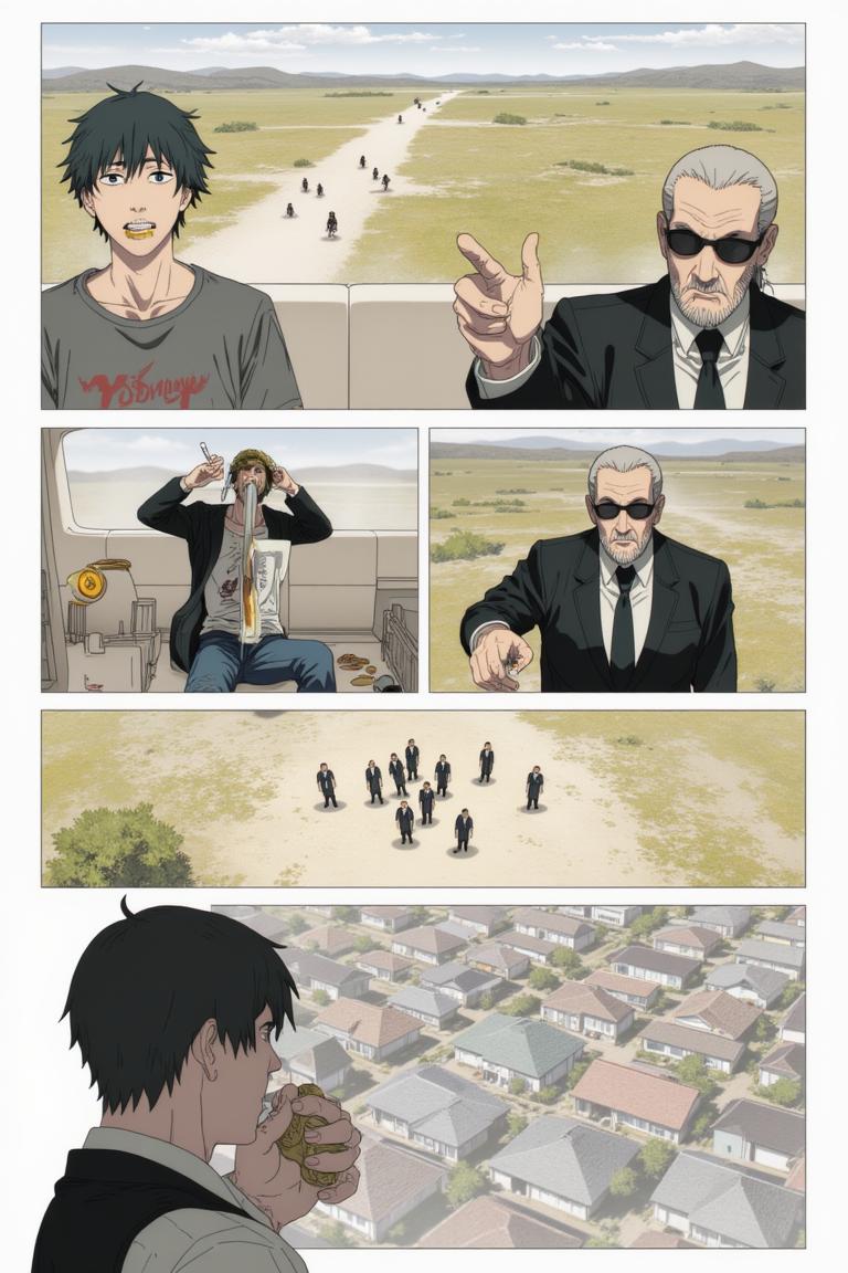 第2章:Debt, Deception, and the Corpse Mountain
Shisan, a starving teenage demon hunter, is hauled into a black-suited crime boss's convoy and learns he's enslaved by a thirty-million debt. Lured into the countryside under the promise that a powerful beast will wipe away half his debt, Shisan and the gang find an apparently haunted, empty house where the boss's men suddenly turn on him. Surrounded by zombified hunters and a towering mound of corpses, Shisan is overwhelmed by a crimson claw — the setup reveals he was led into a trap to be consumed by the very 'zombie demon' he hunted. - 图片5