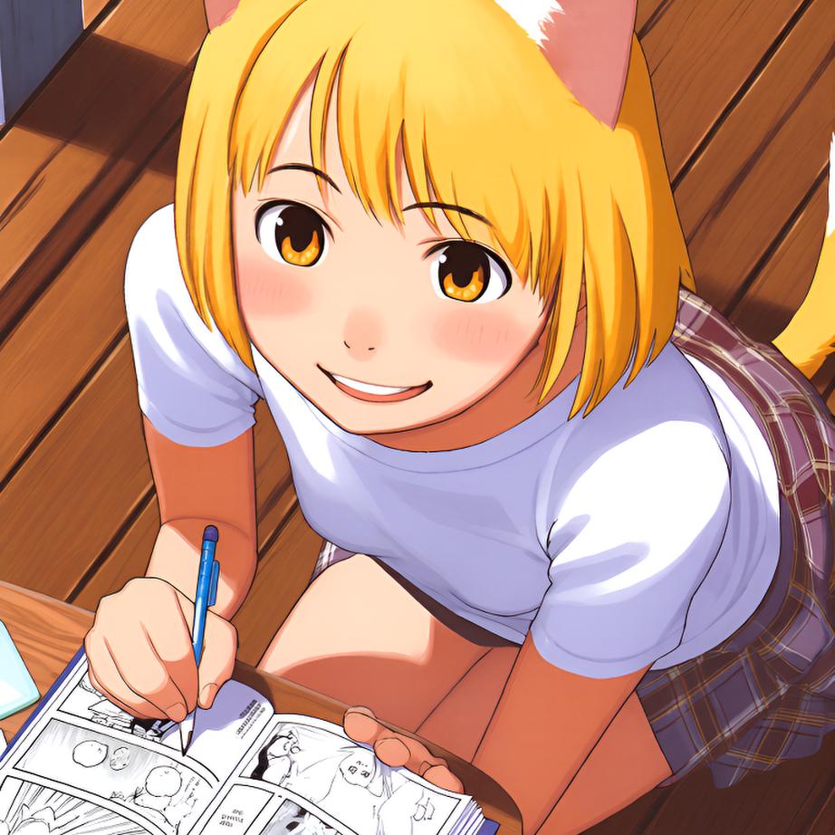 在一个美好的夏日午后，Mei在创作自己的漫画，感受到青春的自由与梦想。 - 图片2