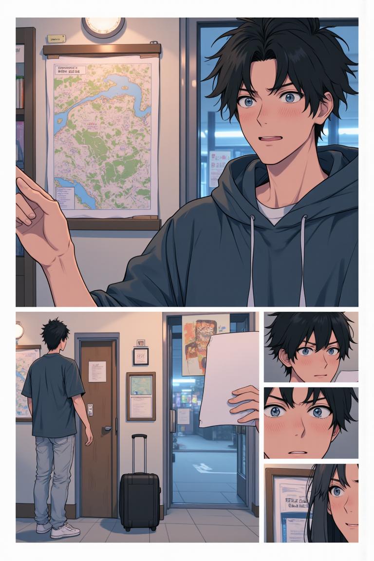 第0章:First Night in Jiangcheng
Luo Ye, a bewildered freshman, is taken to the police station after being discovered in an apartment assigned to his absent brother. A series of misunderstandings — a rented room to a female student, a report to the police, and a missing brother on a flight — escalate until the station chief recognizes Luo Ye's family background and clears him. Left with nowhere to stay and a silent crush, Luo spends a rainy night alone thinking about beginnings and moving forward. - 图片7