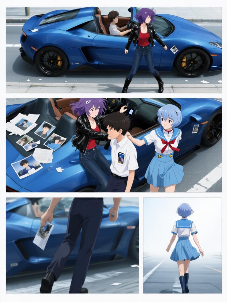 第2章:虚雾之际·蓝发幽影
第二新东京市在紧急疏散中陷入死寂，紫发女子急寻那个害羞的少年。少年在街头意外看见神秘的蓝发少女凌波丽，而远方天际出现了巨大的使徒。指挥部在屏幕前冷笑，隐藏的计划悄然启动。 - 图片9