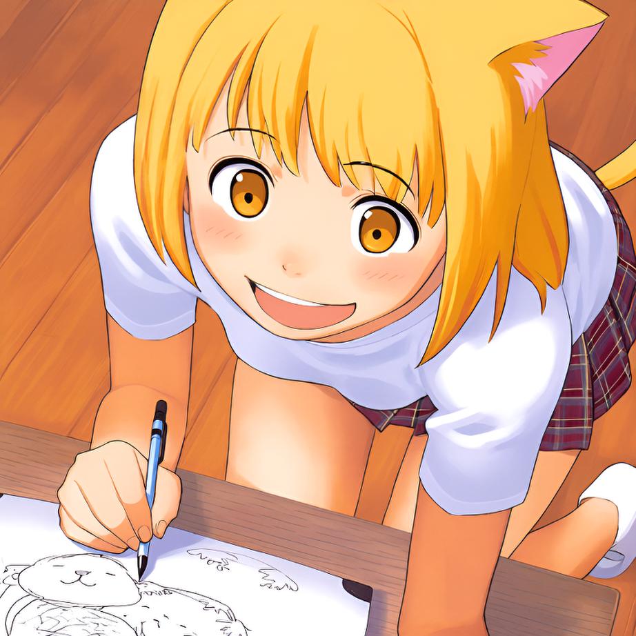 在这个夏日的午后，Mei沉浸在自己的漫画创作世界中，她感受到青春的自由与无限的可能性。 - 图片8