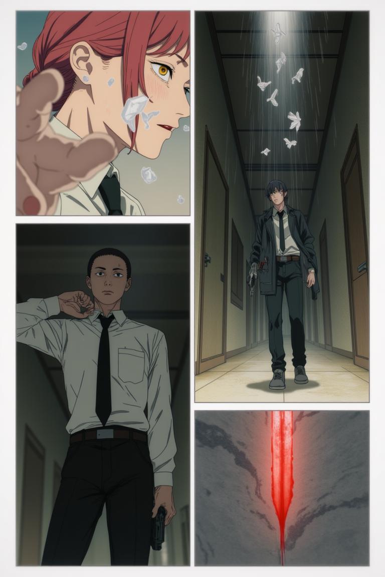 第1章:Names in the Rain
Makima and her team investigate an apartment block where people have been mysteriously forgotten. A young hunter, Sato, whose name was once taken, fights the shadow that erases memory while Makima seeks to reassert control by 'renaming' the world. An old rival or ally appears with a counterproposal—forcing a collision of contracts that will decide who claims the right to remember. - 图片3