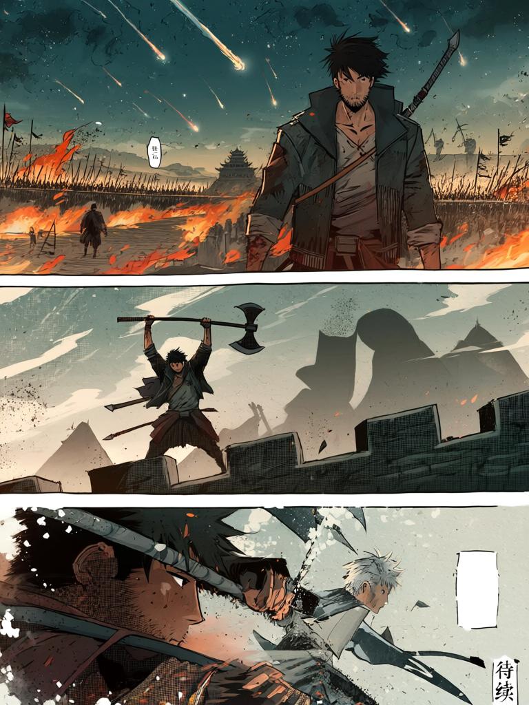 第5章:坠落与试炼
陆隐在城外的黑市以三颗能量晶体买到一张地图，并被赠予一颗珍贵药丸后前往城南荒山寻找线索。钟山顶层会议正在讨论扩张聚集地与损失，众人却被突如其来的天外流星打断。流星坠落形成巨坑，白色宇宙舱出现，一名白甲短发青年从舱中走出并对陆隐所在方向发动突袭，金陵城内外同时陷入混乱与战斗。 - 图片20