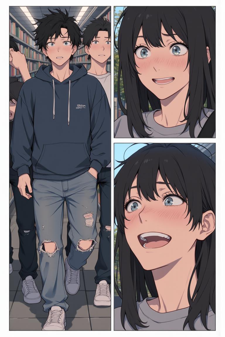 第1章:New Rain, New Beginnings
Luo Ye, now a university freshman and a modestly successful web novelist, spends a rainy night in an internet café before arriving at Jiangcheng University. After discovering a note in the rented teacher apartment and being warned by his brother Gu Mingxuan, he registers for school and meets two striking senior girls—Su Baizhou, an ice‑beauty and student council president, and her lively friend Qin Yuwen. A quiet recognition and an unresolved misunderstanding hang between them, opening the door to a new chapter of campus life. - 图片10