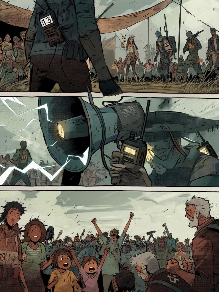 第1章:圣与荆棘
队伍在废土上艰难行进，丧尸围近却突然退去，随后一株地级变异藤蔓冲出吞噬幸存者。临时的天级救援传言引发欢呼，陆隐在混乱中以铁棍压制欺凌者，得到一名艳丽女子提醒：张桐等人在密谋对付他。 - 图片9