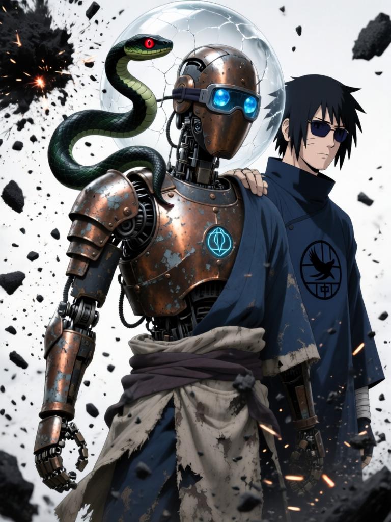 第6章:铁砂之下的抉择
日向镜在战场中被迫激活三代风影人傀儡以自保，赤砂之蝎召出十具红袍傀儡发动毒刃远程攻势。铁砂护盾连番承受骨质千本的撞击，形势愈发危急，日向镜不得不冒着生命危险注入转生眼查克拉唤醒傀儡的自主性以求突围。结尾以疲惫却决绝的日向镜与傀儡守护被毒侵蚀的秘密，留下未解的追击威胁与新的谜团。 - 图片11