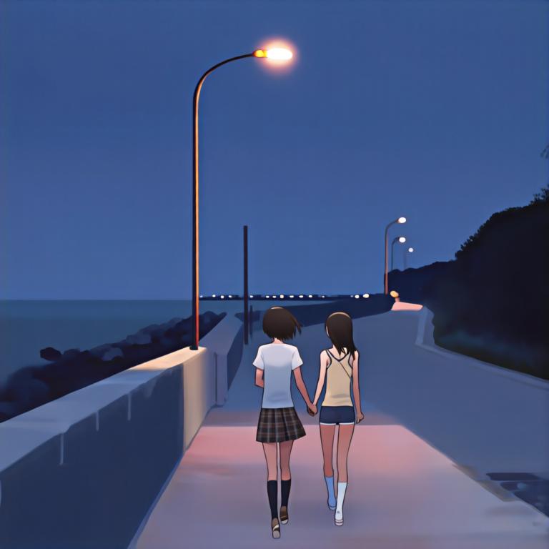 黄昏的列车与海 - 图片18