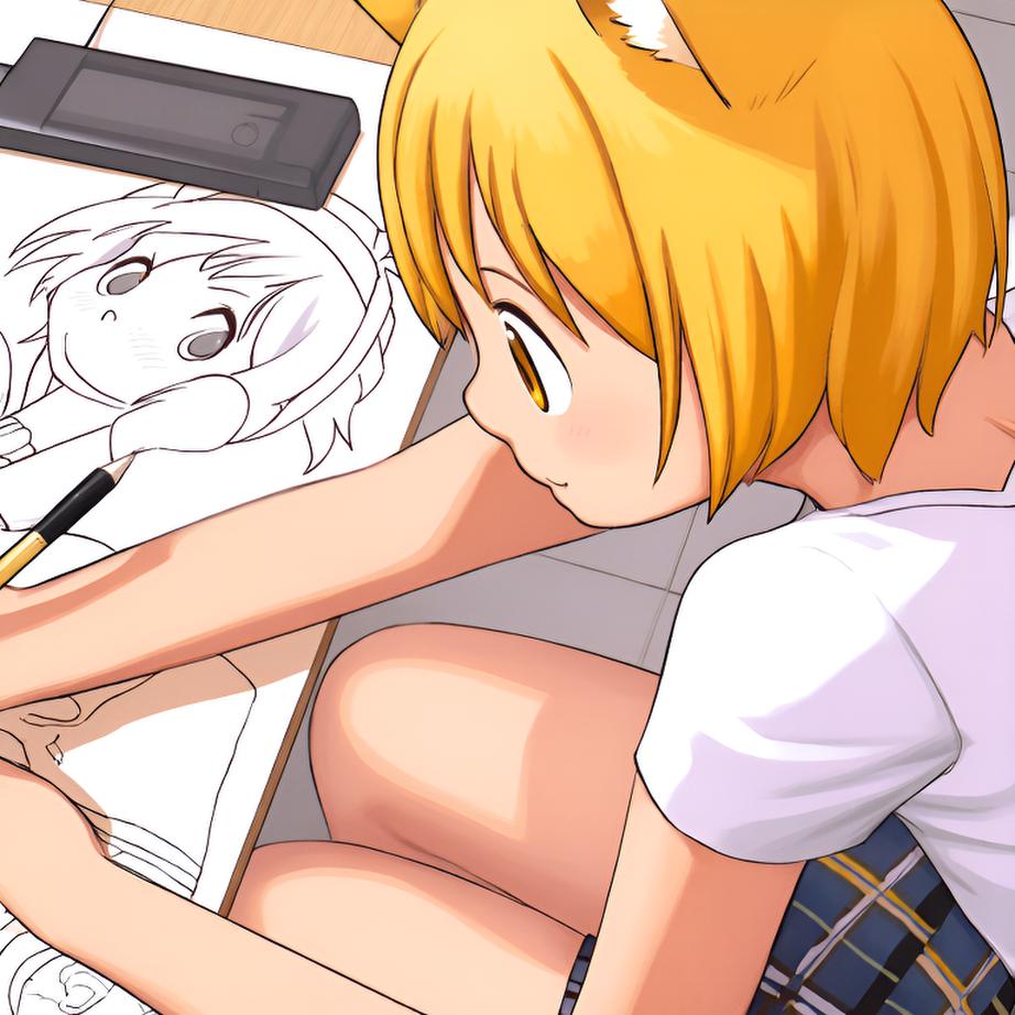 在这个夏日的午后，Mei沉浸在自己的漫画创作世界中，她感受到青春的自由与无限的可能性。 - 图片4