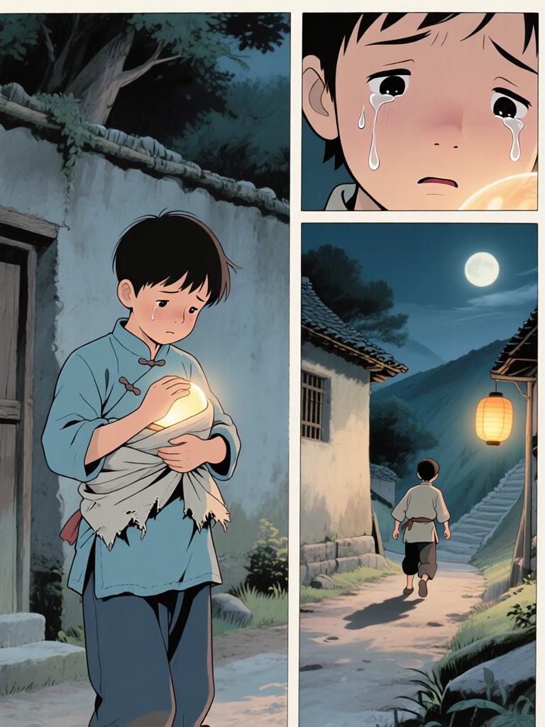 第4章:灯笼下的命心子
夜色中，陈如飞布下爆破，引出洞中的怪物；野子被炸入洞内，举灯挡住来袭生物并被迫深入寻找那生物胸中的命心子。陈如飞为保护野子与怪物搏斗，最终被拖入黑洞，野子带着命心子逃出，决心将来复仇。 - 图片17