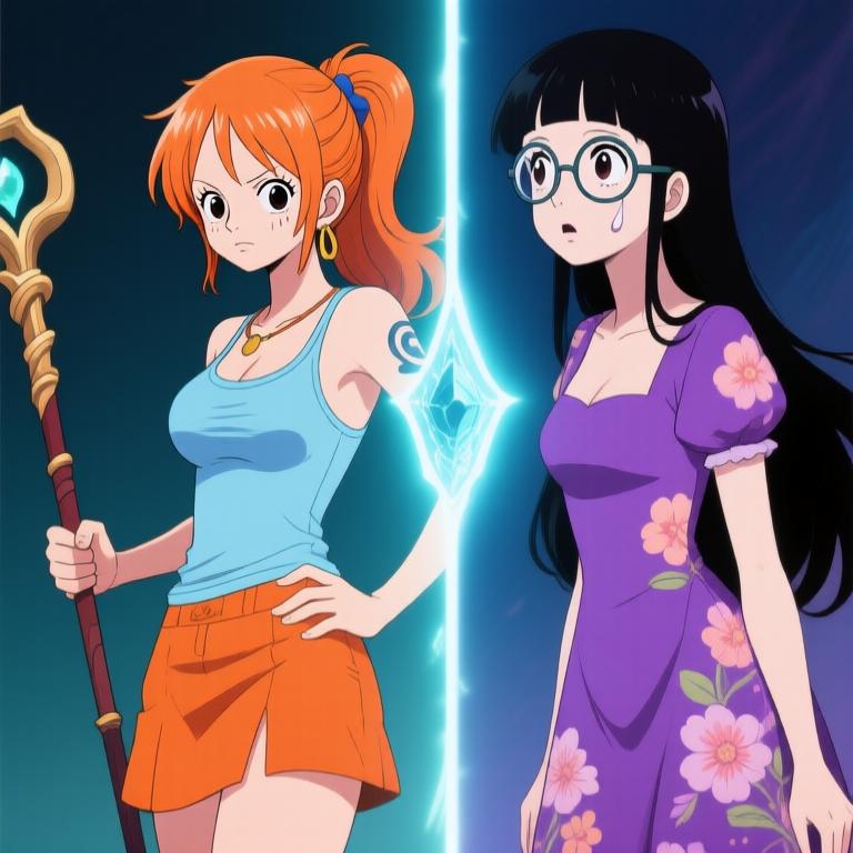 Nami and Robin are about to touch the glowing artifact in the hidden chamber. The air is thick with tension and excitement. Adventure awaits us! - 图片8
