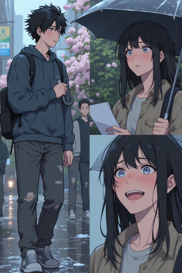 第1章:New Rain, New Beginnings
Luo Ye, now a university freshman and a modestly successful web novelist, spends a rainy night in an internet café before arriving at Jiangcheng University. After discovering a note in the rented teacher apartment and being warned by his brother Gu Mingxuan, he registers for school and meets two striking senior girls—Su Baizhou, an ice‑beauty and student council president, and her lively friend Qin Yuwen. A quiet recognition and an unresolved misunderstanding hang between them, opening the door to a new chapter of campus life. - 图片4