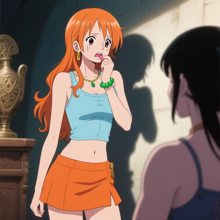 Nami and Robin just touched a glowing artifact, and the chamber is vibrating with energy. I can feel the excitement and tension in the air. Here we go, another adventure awaits us! - 图片3