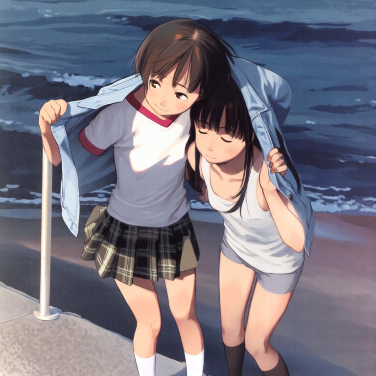 黄昏的列车与海 - 图片12