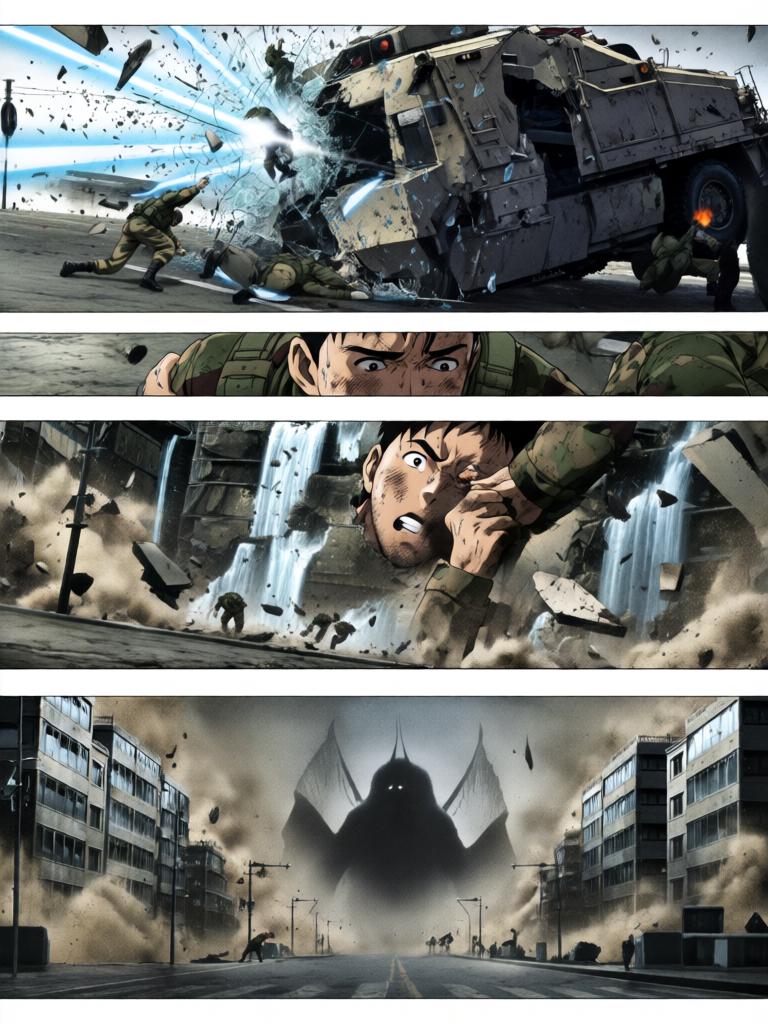 第2章:虚雾之际·蓝发幽影
第二新东京市在紧急疏散中陷入死寂，紫发女子急寻那个害羞的少年。少年在街头意外看见神秘的蓝发少女凌波丽，而远方天际出现了巨大的使徒。指挥部在屏幕前冷笑，隐藏的计划悄然启动。 - 图片16