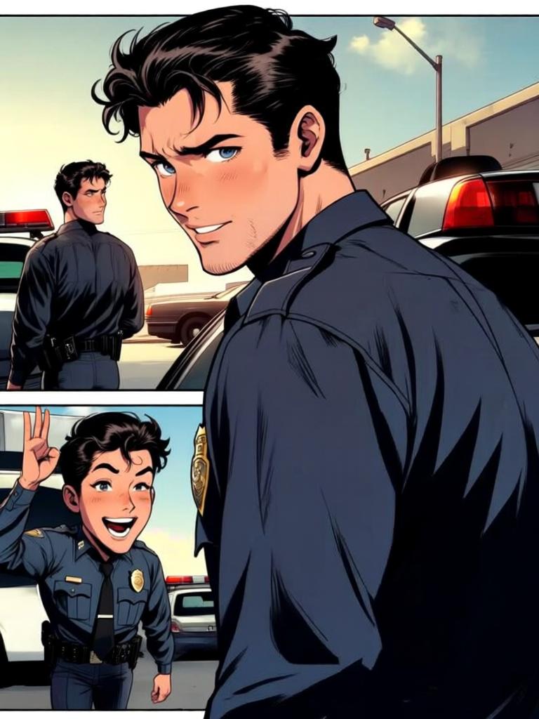 第7章:午餐时光：Code 7 的笑声与警徽
洛克与搭档大卫在墨西哥快餐店用午餐，和同事们拼桌。大家围绕上午的无线电乌龙笑成一团，莫娜警司严肃提醒“乌鸦嘴”的危险。气氛在训斥与打趣之间反复，直到兰迪二人登场用老梗彻底点燃笑声。 - 图片16