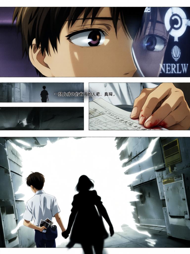 第3章:抵达NERV
真嗣与美里来到NERV总部门前，凭父亲的身份验证进入地下都市并领取极密资料。两人在巨大的地下都市中迷路，律子出现并确认真嗣为“马鲁杜克报告书”选出的第三位适格者。指挥中心发现使徒再次移动，所有人将目光与希望投向即将出场的少年――真嗣。 - 图片13