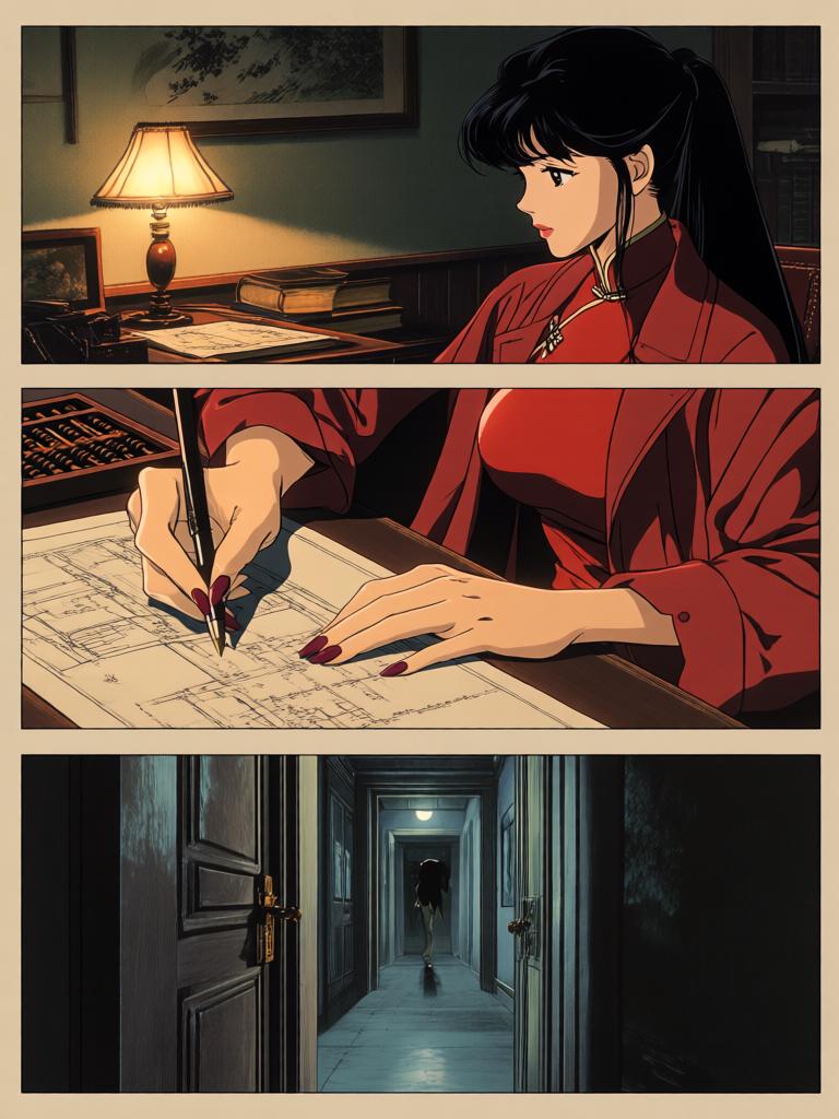 第2章:临门一脚
北渊夜来相助，带来葛婉急需的资金与支持；招标会上，张老爷等人使阴招欲将她逼退，葛婉识破并以更周全的方案与确凿证据反击，现场气氛大逆转；事后北渊的目光让两人关系微妙升温，夜深葛婉又在案卷中发现了令她皱眉的新疑团——“怎么会……” - 图片1