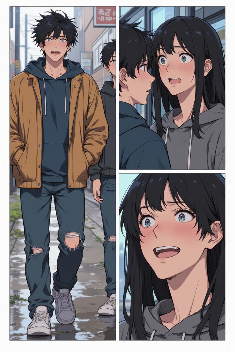 第1章:New Rain, New Beginnings
Luo Ye, now a university freshman and a modestly successful web novelist, spends a rainy night in an internet café before arriving at Jiangcheng University. After discovering a note in the rented teacher apartment and being warned by his brother Gu Mingxuan, he registers for school and meets two striking senior girls—Su Baizhou, an ice‑beauty and student council president, and her lively friend Qin Yuwen. A quiet recognition and an unresolved misunderstanding hang between them, opening the door to a new chapter of campus life. - 图片9