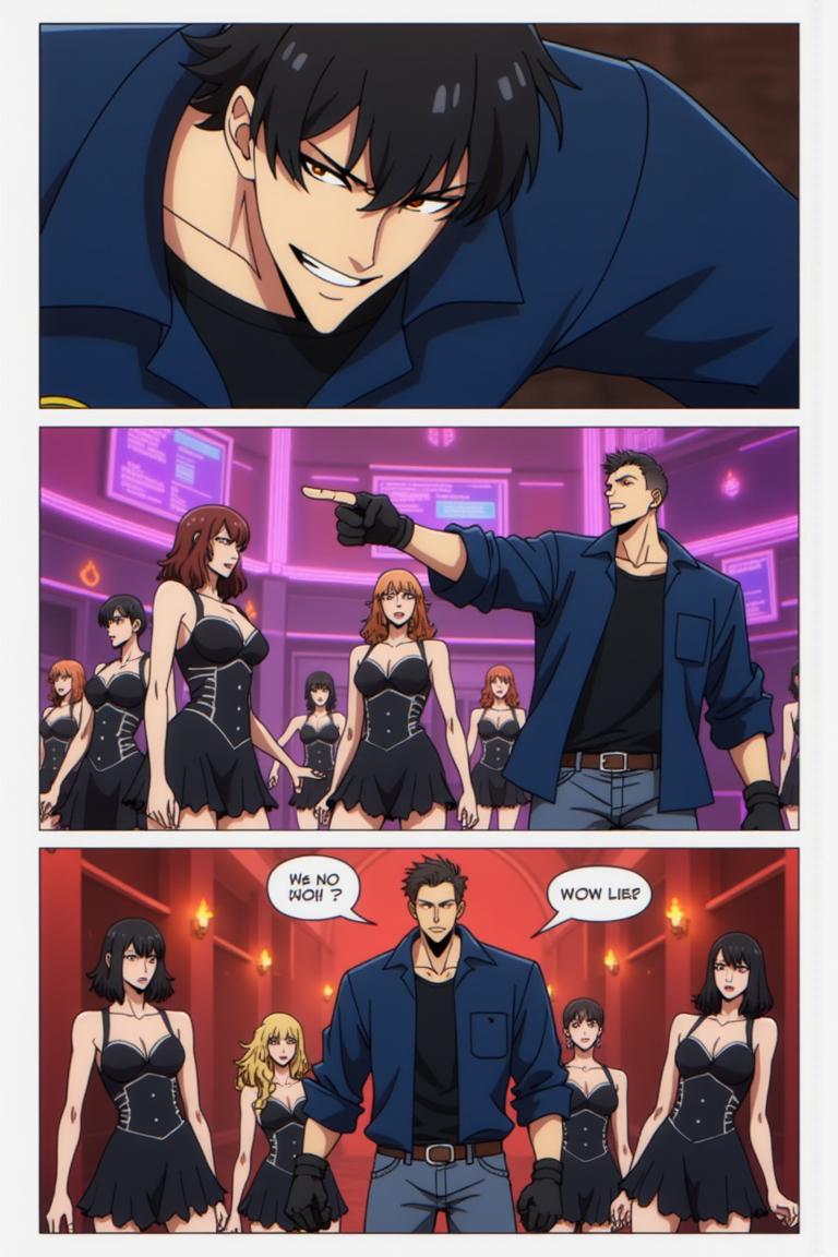 第0章:Night at Earl's — Wang Yan vs. Hezi
In a greasy repair shop, mechanic Wang Yan receives his meager wage while the foreman hints at firing his friend Tie Kui. When Tie Kui calls with news that their old schoolmate Hezi is causing trouble at the Earl's Club 888, the two rush to the nightclub and burst into a decadent scene where Hezi, a spoiled rich kid, humiliates them by dragging them into his play. Wang Yan struggles between anger, pride and the temptation of the dazzling life he cannot afford as the room closes in around them. - 图片12