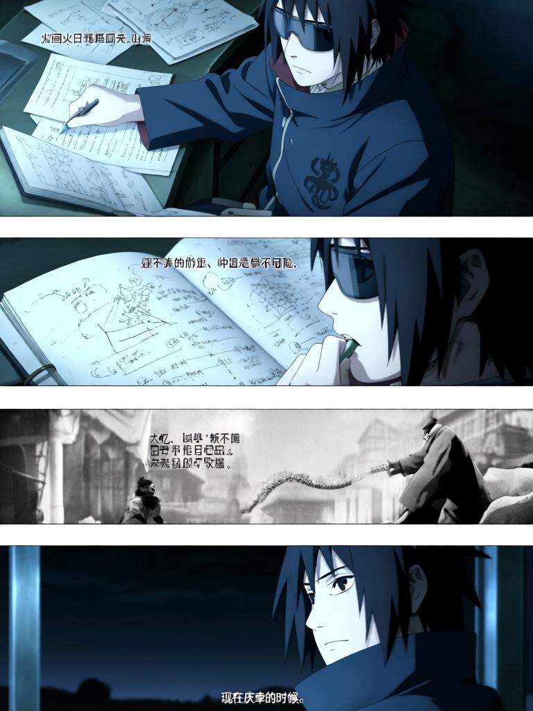 第2章:沙漠之眼：转生的代价
日向镜被村里发配到边境哨所，临行前与同族少女铃道别。边境枯燥巡逻中，他孤身取出独眼蝮蛇保管的基因液，赌上一切启动转生眼计划并经历剧烈的身体重组与疼痛。苏醒后他发现眼瞳已有异变，但进入适应期导致眼睛不能使用，他在被监视的哨所里暗自决心靠其他感知活下去。 - 图片15