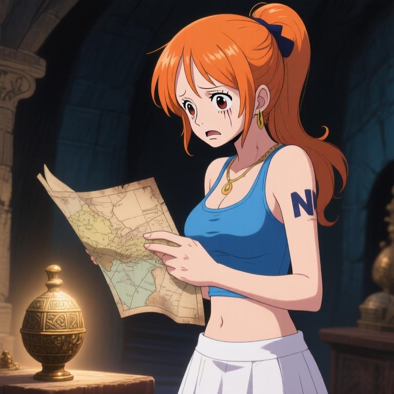 The atmosphere is electric in the hidden chamber as Nami and Robin debate touching the glowing artifacts. My heart races with excitement and apprehension. What awaits us in this ancient mystery? - 图片7