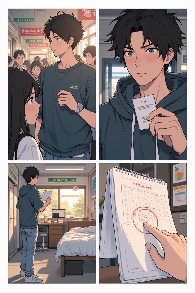 第1章:New Rain, New Beginnings
Luo Ye, now a university freshman and a modestly successful web novelist, spends a rainy night in an internet café before arriving at Jiangcheng University. After discovering a note in the rented teacher apartment and being warned by his brother Gu Mingxuan, he registers for school and meets two striking senior girls—Su Baizhou, an ice‑beauty and student council president, and her lively friend Qin Yuwen. A quiet recognition and an unresolved misunderstanding hang between them, opening the door to a new chapter of campus life. - 图片5