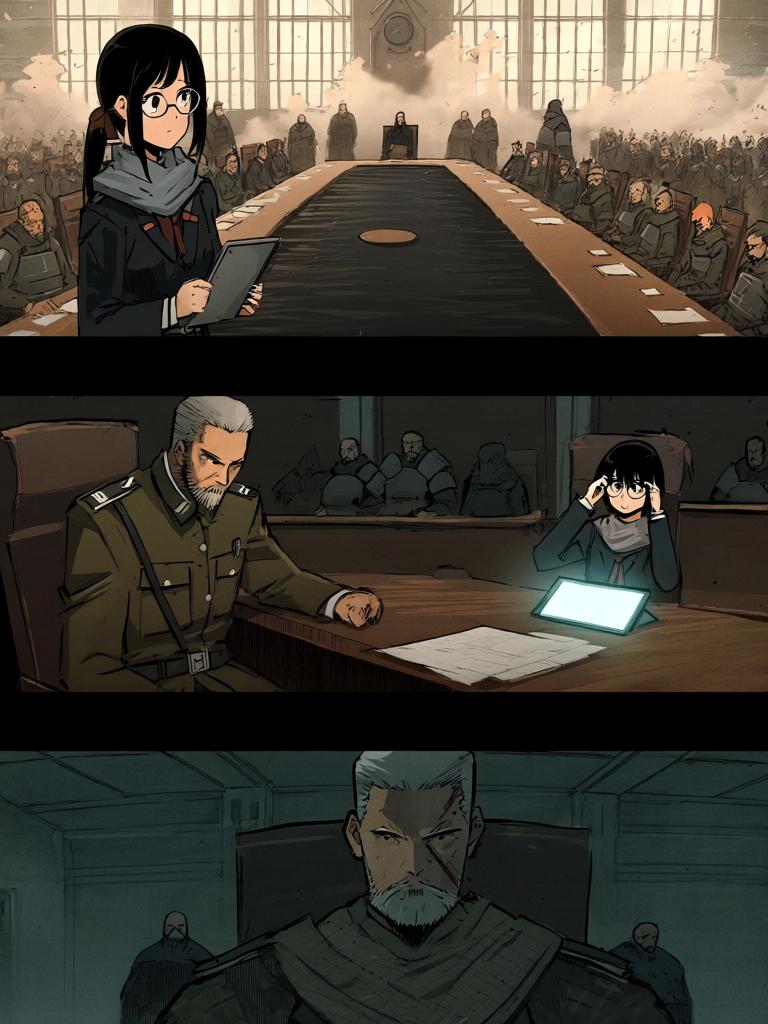 第5章:坠落与试炼
陆隐在城外的黑市以三颗能量晶体买到一张地图，并被赠予一颗珍贵药丸后前往城南荒山寻找线索。钟山顶层会议正在讨论扩张聚集地与损失，众人却被突如其来的天外流星打断。流星坠落形成巨坑，白色宇宙舱出现，一名白甲短发青年从舱中走出并对陆隐所在方向发动突袭，金陵城内外同时陷入混乱与战斗。 - 图片4